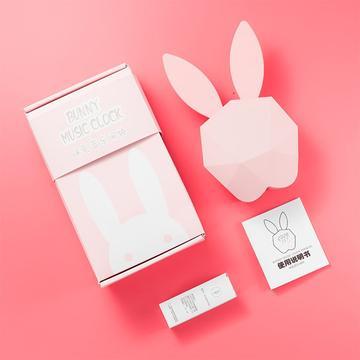HKM-321043 Rabbit Shape Digital Alarm Clock with Battery Backup, ABS Material, Pink Green Color, Perfect for Home and Office