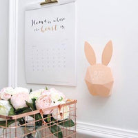 HKM-321043 Rabbit Shape Digital Alarm Clock with Battery Backup, ABS Material, Pink Green Color, Perfect for Home and Office