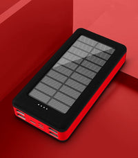 HKM-321107 30000mAh Large Capacity Solar Power Bank for Outdoor Camping, Dual USB Ports, Durable Plastic Shell