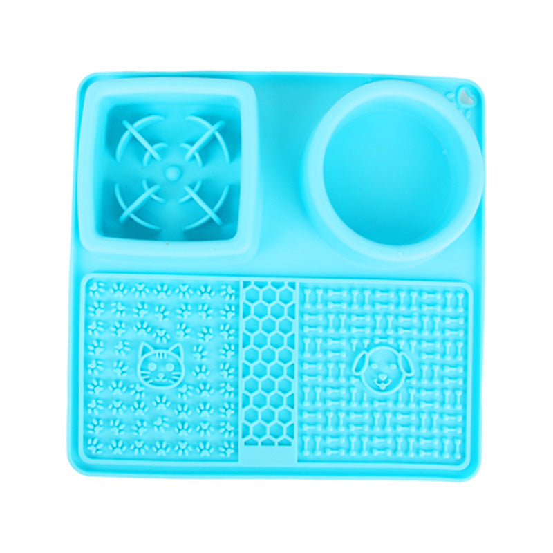 HKM-321235 Silicone Multifunctional Pet Slow Feeding Bowl and Licking Mat - Available in Various Colors