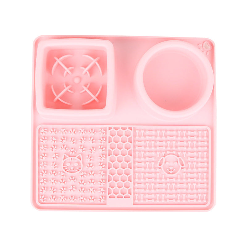 HKM-321235 Silicone Multifunctional Pet Slow Feeding Bowl and Licking Mat - Available in Various Colors