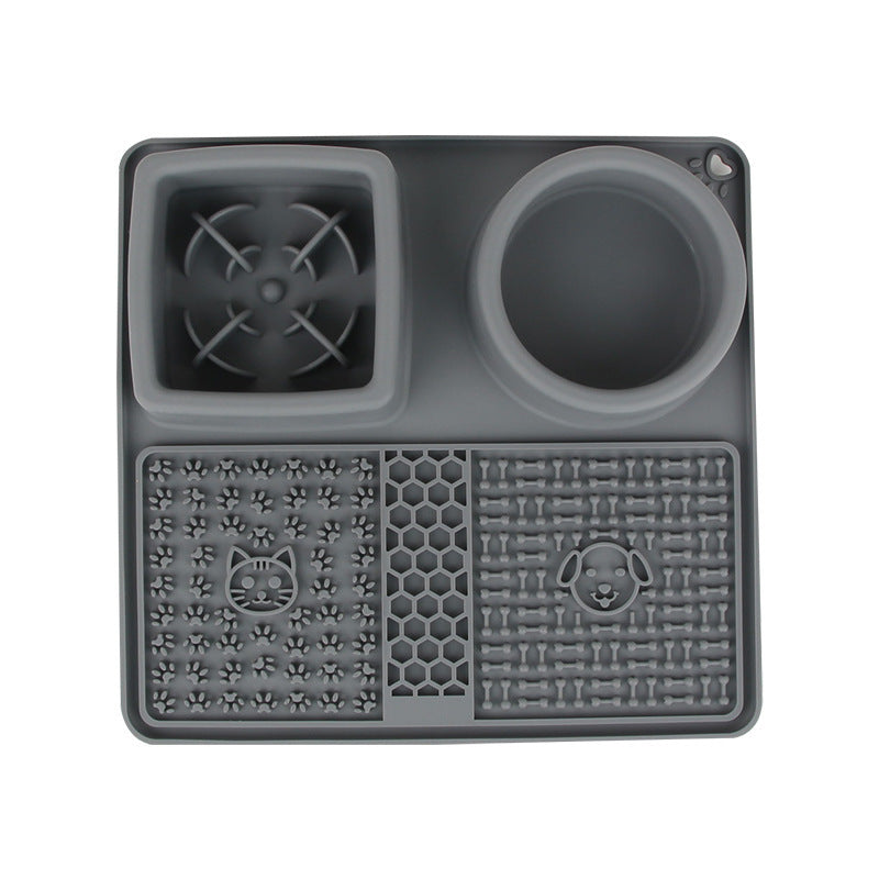 HKM-321235 Silicone Multifunctional Pet Slow Feeding Bowl and Licking Mat - Available in Various Colors
