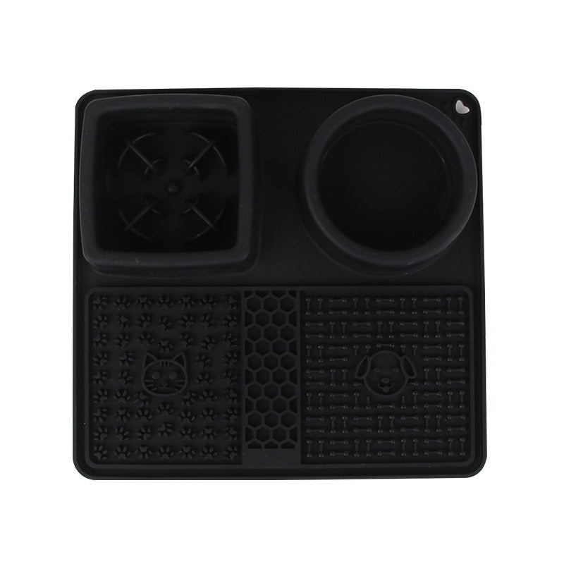 HKM-321235 Silicone Multifunctional Pet Slow Feeding Bowl and Licking Mat - Available in Various Colors