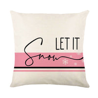HKM-321491 Christmas Pillow Cover with Letter and Cartoon Print, 45x45cm, Polyester Material