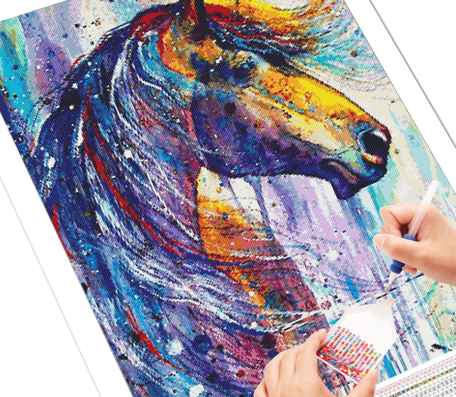 HKM-321555 Handmade 30x30cm Nordic Canvas Diamond Painting - 8000 Round Diamonds for Living Room, Bedroom, and More