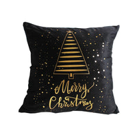 HKM-321555 Plush Christmas Tree Pillow Cover on Black Background - 45x45cm
