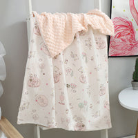 HKM-321875 Baby Soothing Beanie Blanket - 70x110cm Cotton and Polyester Quilt with Adorable Animal Designs