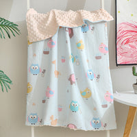 HKM-321875 Baby Soothing Beanie Blanket - 70x110cm Cotton and Polyester Quilt with Adorable Animal Designs