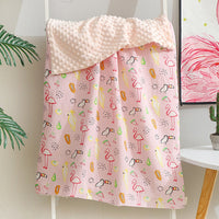 HKM-321875 Baby Soothing Beanie Blanket - 70x110cm Cotton and Polyester Quilt with Adorable Animal Designs