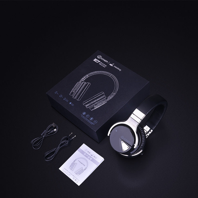 HKM-321939 Active Noise Cancelling Bluetooth Headset with Adjustable Earcups and Comfortable Leather Design