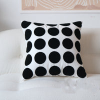 HKM-322003 Nordic Black and White Geometric Polka Dot Cushion Pillow, 45x45cm, Removable Cover, Cotton Filling