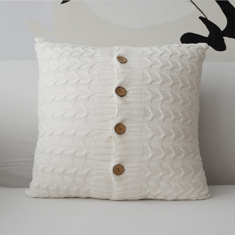 HKM-322003 Nordic Black and White Geometric Polka Dot Cushion Pillow, 45x45cm, Removable Cover, Cotton Filling