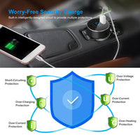 HKM-322131 Dual USB Car Charger Adapter with Fast Charging for iOS Devices and Tablets, Aluminum Alloy Design