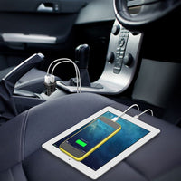 HKM-322131 Dual USB Car Charger Adapter with Fast Charging for iOS Devices and Tablets, Aluminum Alloy Design