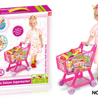 HKM-322131 Kids Supermarket Pretend Play Shopping Cart Toy Set for Learning and Imaginative Play