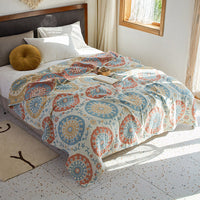 HKM-322195 Bohemian Cotton Jacquard Sofa Cover Blanket for All Seasons