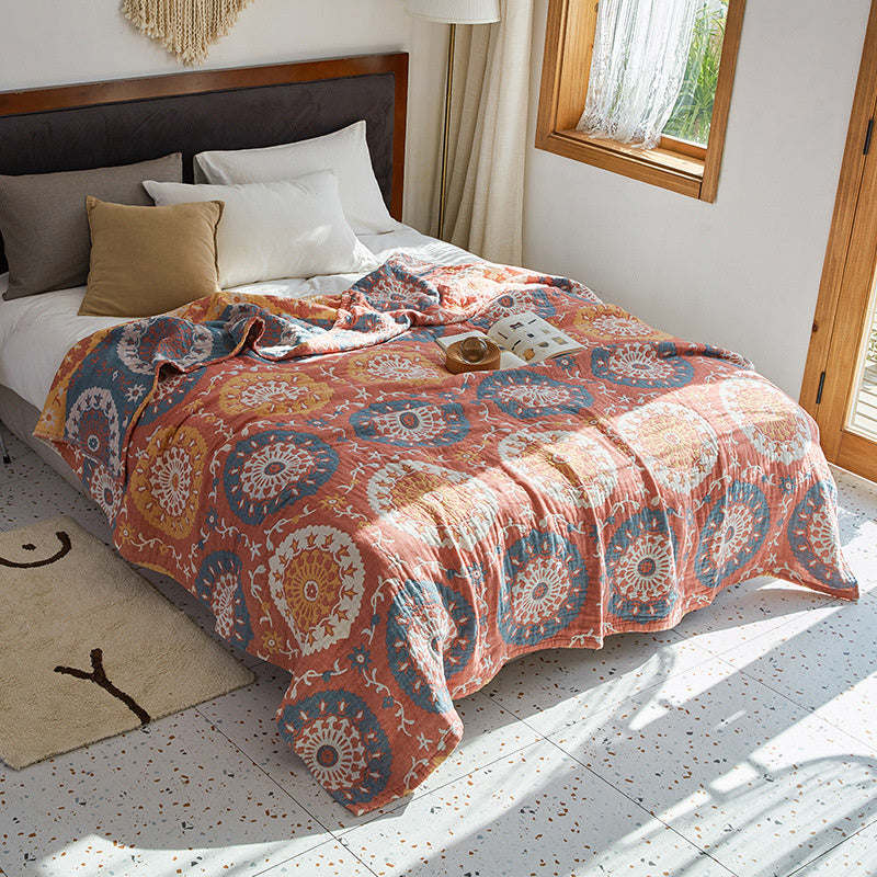 HKM-322195 Bohemian Cotton Jacquard Sofa Cover Blanket for All Seasons