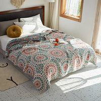 HKM-322195 Bohemian Cotton Jacquard Sofa Cover Blanket for All Seasons