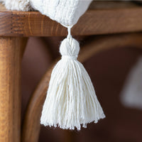 HKM-322259 Chenille Ethnic Tassel Cushion - Environmentally Friendly Jacquard Fabric with PP Cotton Filling