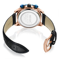 HKM-322387 Multifunctional Men's Chronograph Leather Watch with Calendar and Luminous Display
