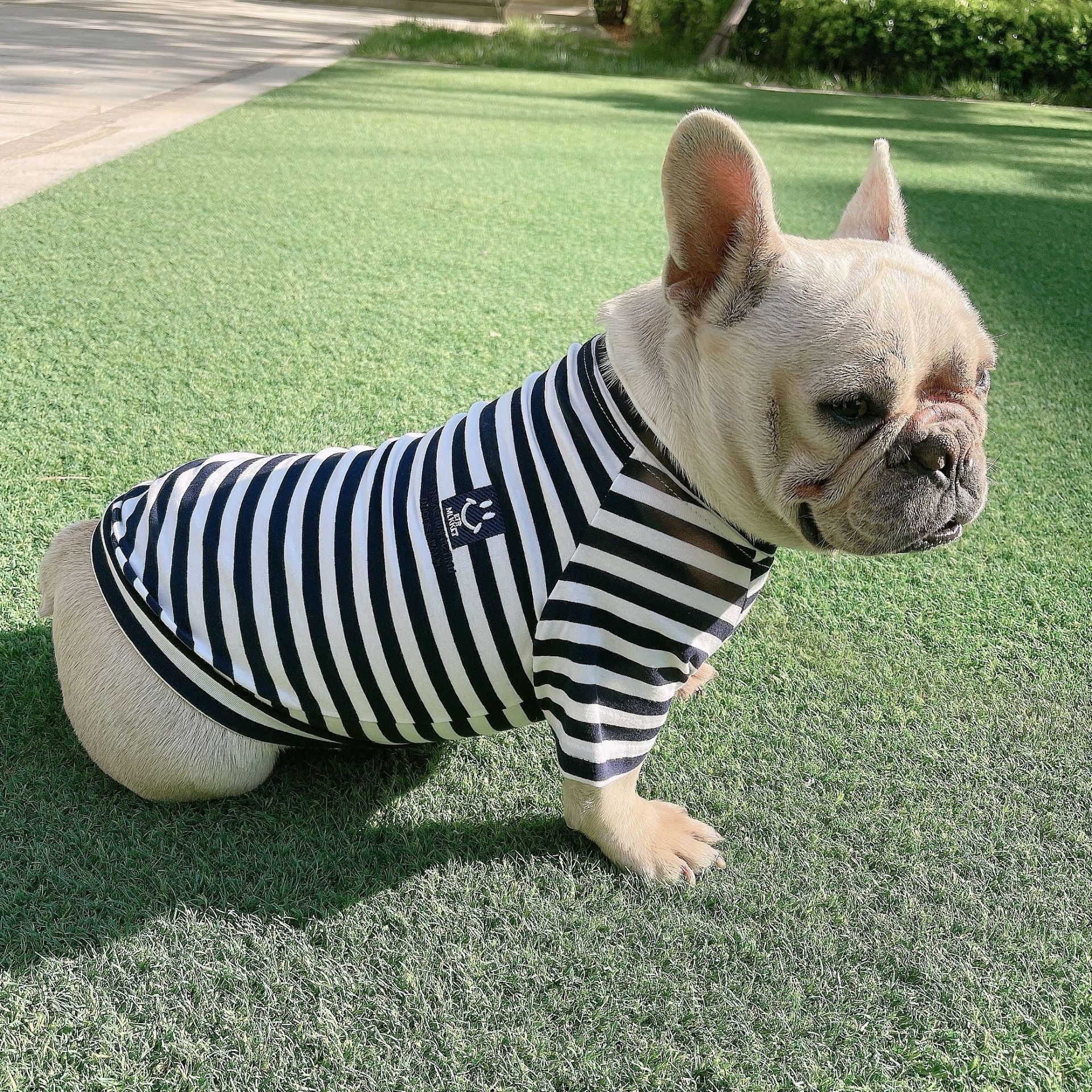 HKM-322451 Parent-Child Matching Striped Modal Cotton T-Shirt for Small Dogs and Cats