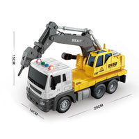 HKM-322515 Inertia Friction Ground Drilling Vehicle with Lights and Sounds for Kids Ages 2-7, 1:16 Scale Construction Toy Truck