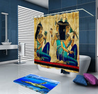 HKM-322579 Egyptian Themed Shower Curtain Featuring Artistic Girl Design