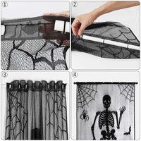 HKM-322579 Halloween Themed Semi-Shading Polyester Curtain for Festive Celebrations