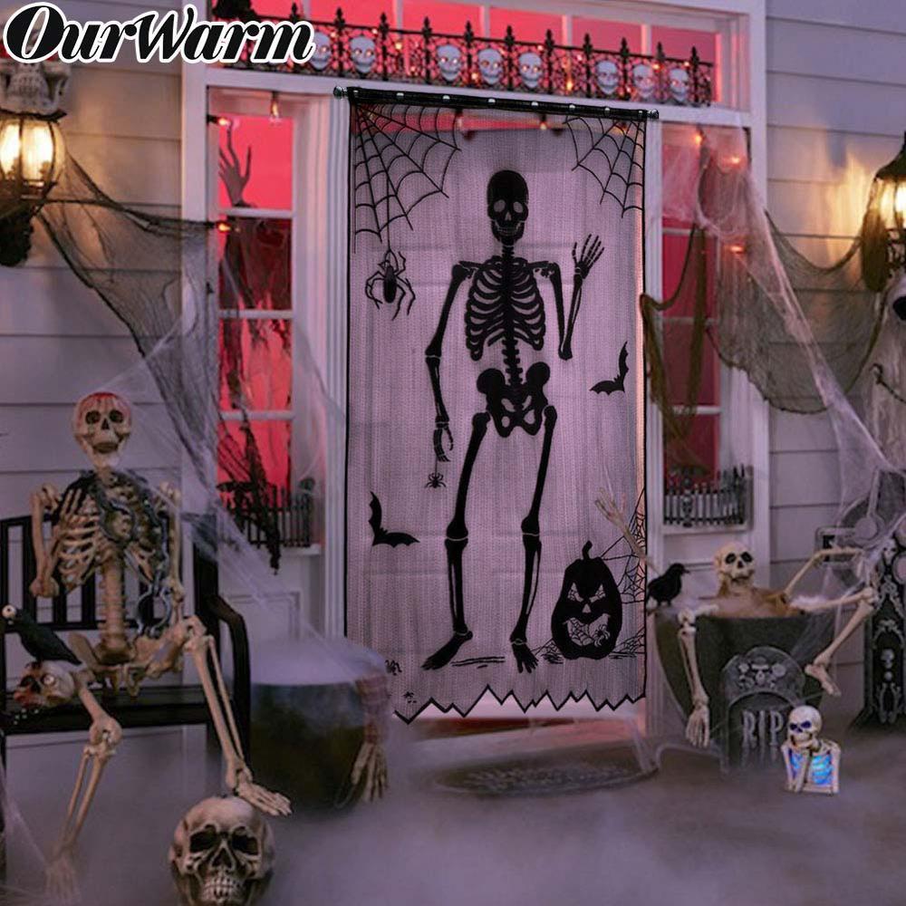 KTX-322579 Halloween Themed Semi-Shading Polyester Curtain for Festive Celebrations