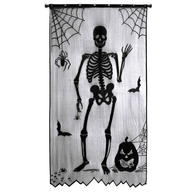 KTX-322579 Halloween Themed Semi-Shading Polyester Curtain for Festive Celebrations