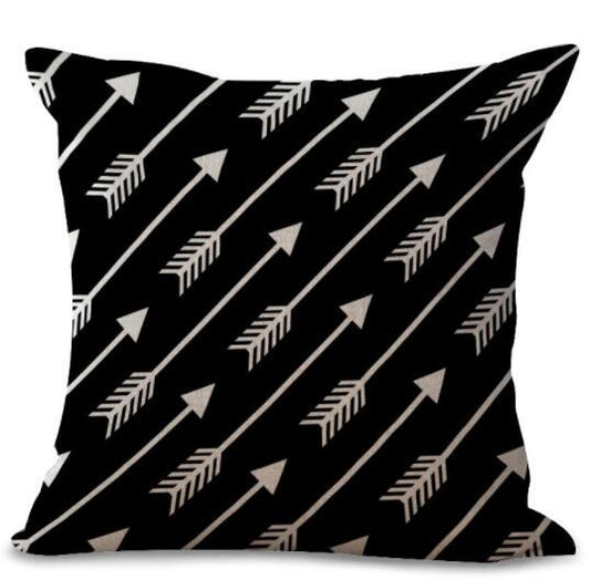 HKM-322707 Colorful Geometric Printed Linen Cotton Cushion Cover for Home Decor
