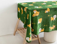 HKM-322707 Cozy Flannel Firewood Blanket with Shiba Inu Design - 160x120cm