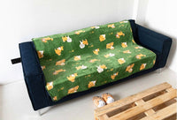 HKM-322707 Cozy Flannel Firewood Blanket with Shiba Inu Design - 160x120cm