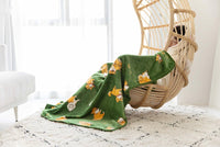 HKM-322707 Cozy Flannel Firewood Blanket with Shiba Inu Design - 160x120cm