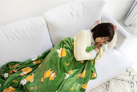 HKM-322707 Cozy Flannel Firewood Blanket with Shiba Inu Design - 160x120cm