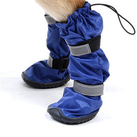 HKM-322707 Waterproof and Snowproof Pet Shoes for Dogs - Comfortable, Non-slip Rubber Rain Boots in Black and Blue