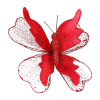 HKM-322835 Elegant Fabric Butterfly Pendant with Sequins for Christmas Tree Decoration