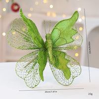 HKM-322835 Elegant Fabric Butterfly Pendant with Sequins for Christmas Tree Decoration