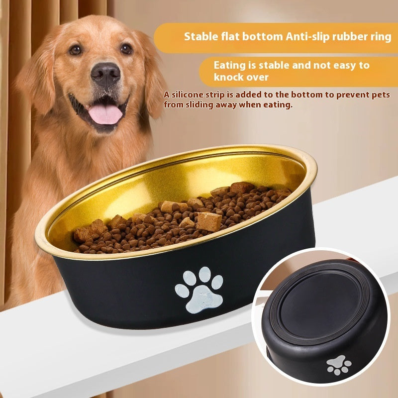 HKM-322899 Stainless Steel Pet Bowl with Anti-Tumble Non-Slip Base - Available in Bronze and Gold