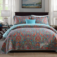 HKM-323027 Three-Piece Cotton Washed Air-Conditioning Quilt Set with Embroidered Floral Design
