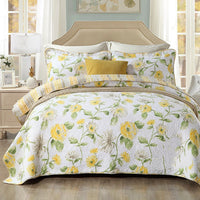 HKM-323027 Three-Piece Cotton Washed Air-Conditioning Quilt Set with Embroidered Floral Design