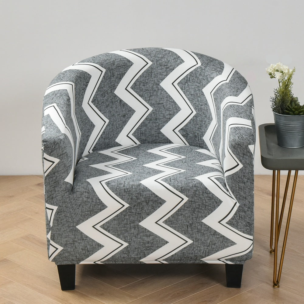 HKM-323091 Elastic Round Spandex Non-Slip Sofa Cover for Single Seat, Various Colors and Patterns