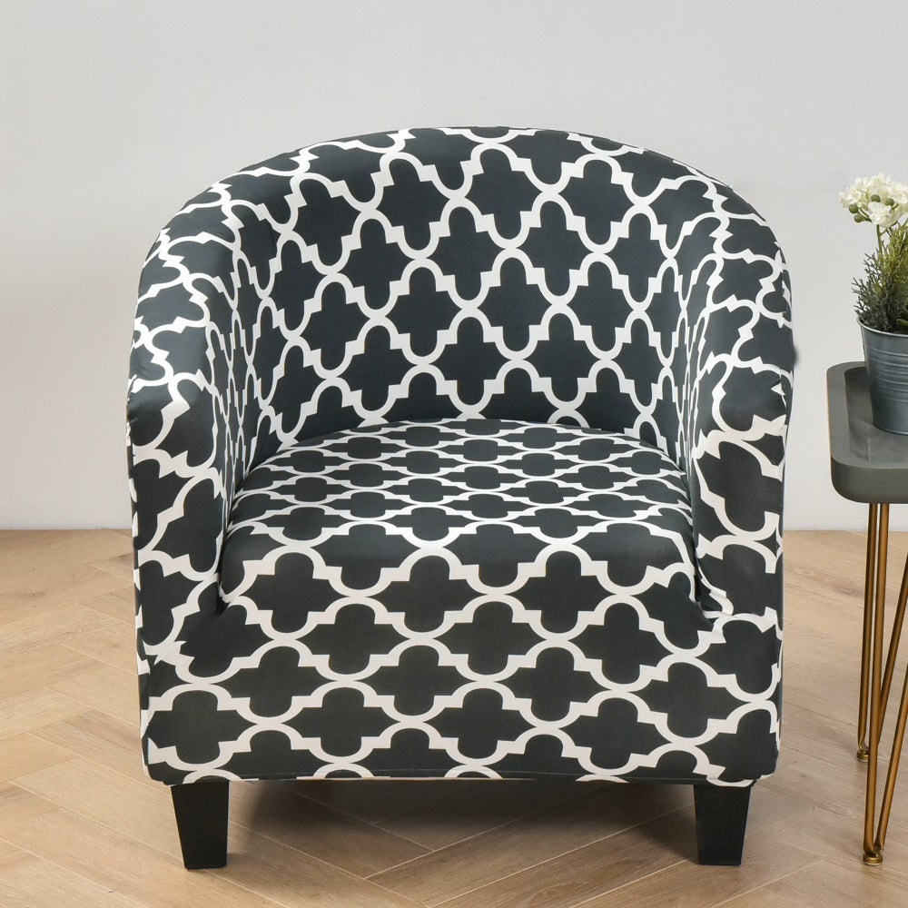 HKM-323091 Elastic Round Spandex Non-Slip Sofa Cover for Single Seat, Various Colors and Patterns