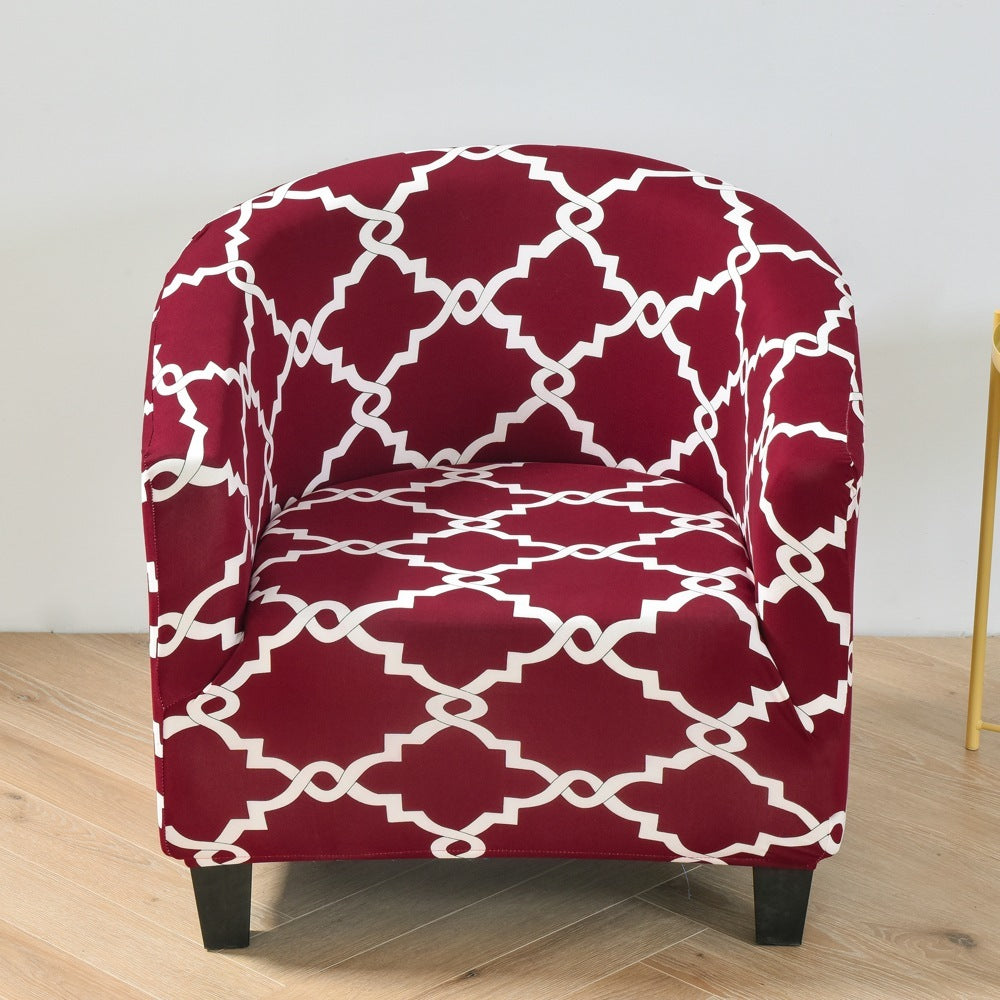 HKM-323091 Elastic Round Spandex Non-Slip Sofa Cover for Single Seat, Various Colors and Patterns
