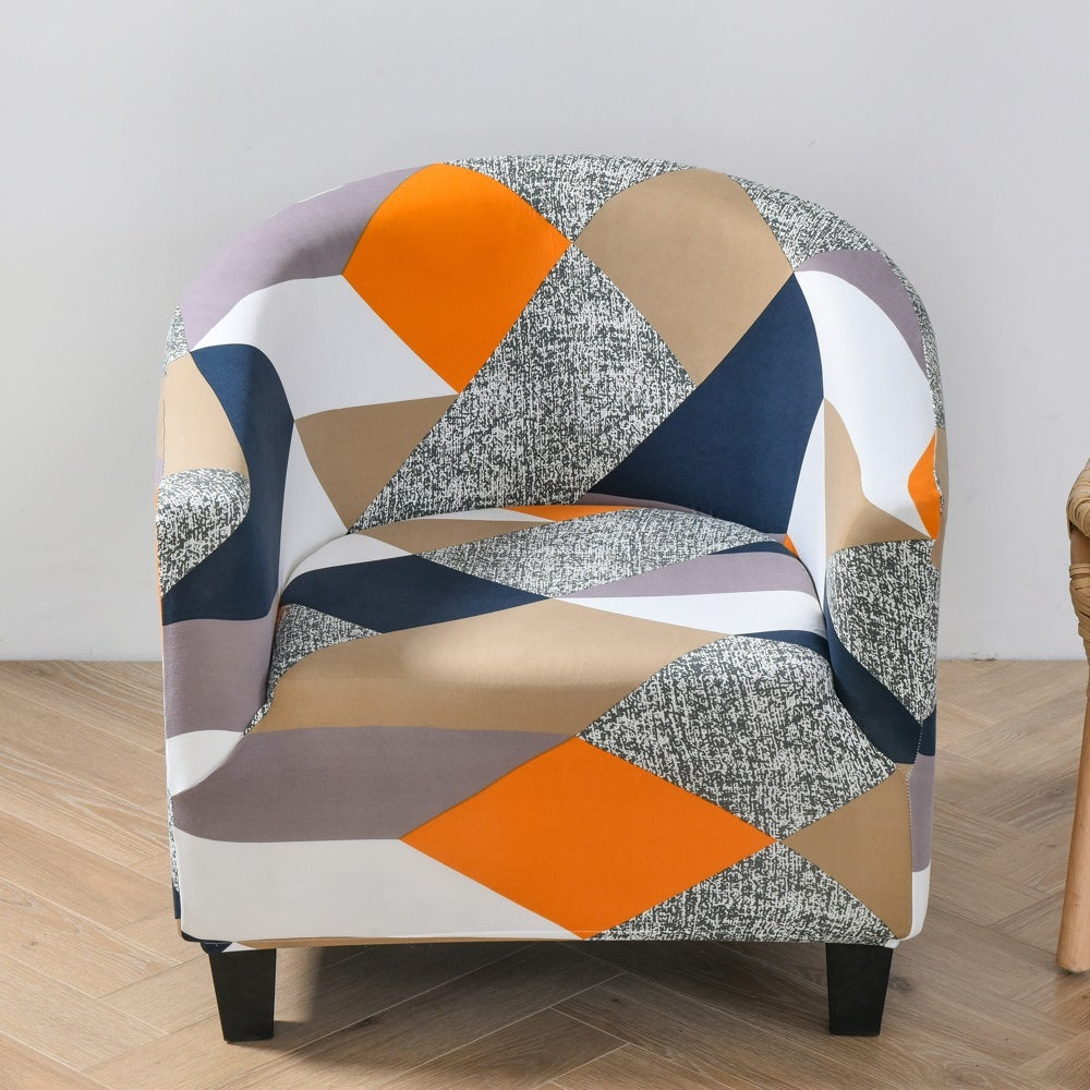 HKM-323091 Elastic Round Spandex Non-Slip Sofa Cover for Single Seat, Various Colors and Patterns