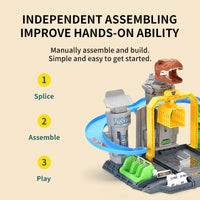 HKM-323283 Dinosaur Research Base Playset with Assembly Track and Car for Ages 3+