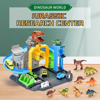 HKM-323283 Dinosaur Research Base Playset with Assembly Track and Car for Ages 3+
