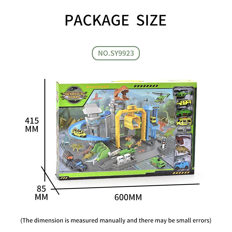 HKM-323283 Dinosaur Research Base Playset with Assembly Track and Car for Ages 3+