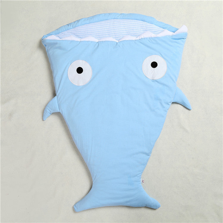 HKM-323347 Cozy Shark Newborn Sleeping Bag with Long Zipper for Easy Access