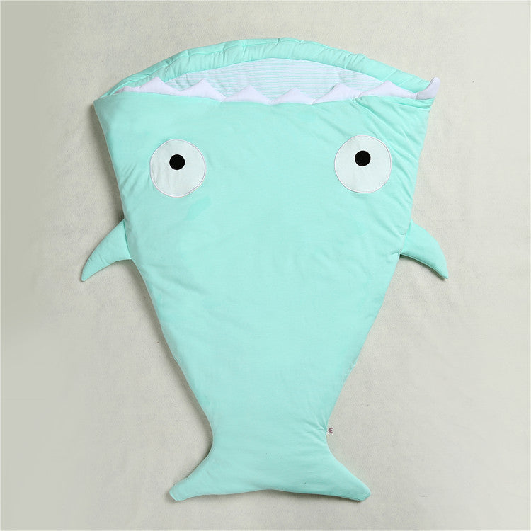 HKM-323347 Cozy Shark Newborn Sleeping Bag with Long Zipper for Easy Access